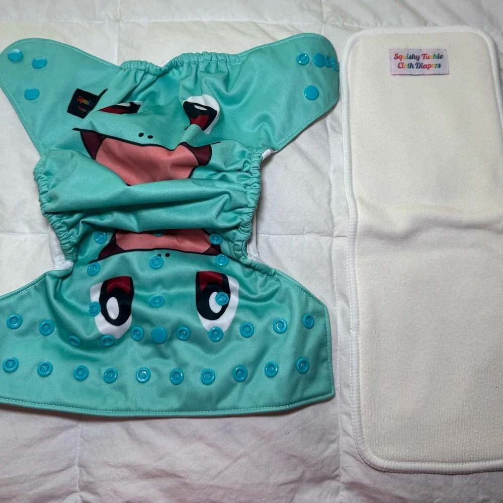 Squishy Tushies Pokémon Squirtle ( Limited edition) Cloth diaper with insert
